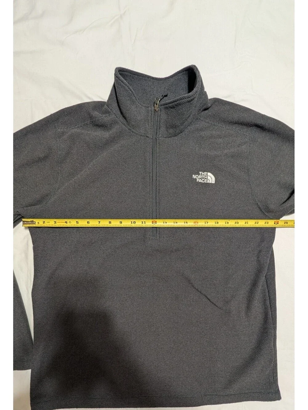 The North Face Men's Charcoal Gray Textured Fleece 1/4 Zip Pullover Size XL